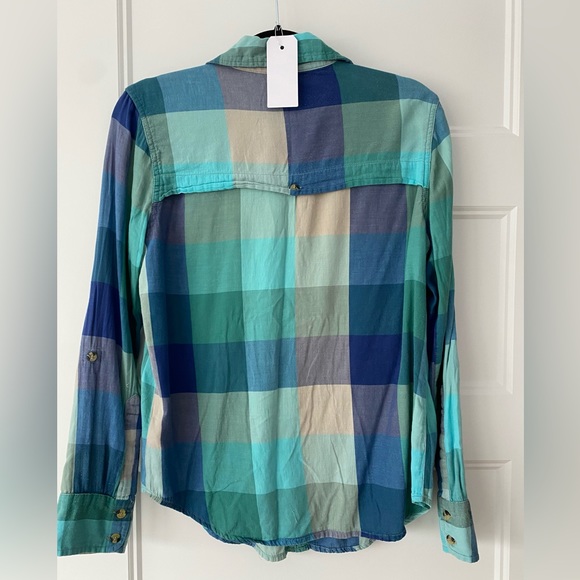 Hurley green and blue boyfriend checkered flannel shirt - Picture 4 of 5
